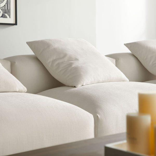 Modway Furniture Solace 4-Piece Modular Upholstered Sectional Sofa for Ultimate Comfort and Flexible Living Spaces Salt EEI-7027-SAL