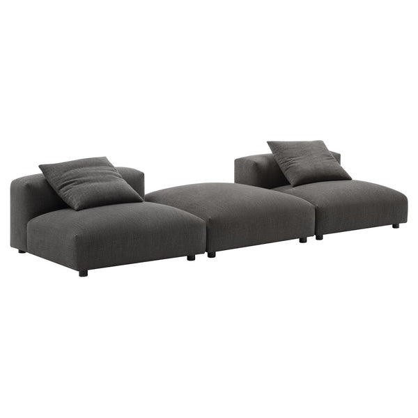 Modway Furniture Solace Modular Upholstered Sectional Sofa - Versatile Comfort for Modern Living Spaces and Families Charcoal EEI-7029-CHA