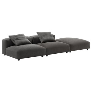 Modway Furniture Solace Modular Upholstered Sectional Sofa - Versatile Comfort for Modern Living Spaces and Families Charcoal EEI-7029-CHA