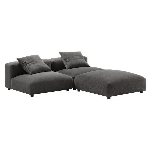 Modway Furniture Solace Modular Upholstered Sectional Sofa - Versatile Comfort for Modern Living Spaces and Families Charcoal EEI-7029-CHA