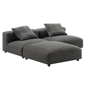 Modway Furniture Solace Modular Upholstered Sectional Sofa - Versatile Comfort for Modern Living Spaces and Families Charcoal EEI-7029-CHA