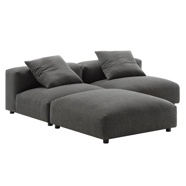 Modway Furniture Solace Modular Upholstered Sectional Sofa - Versatile Comfort for Modern Living Spaces and Families Charcoal EEI-7029-CHA