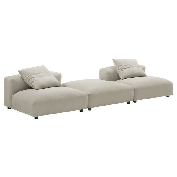 Modway Furniture Solace Modular Upholstered Sectional Sofa - Versatile Comfort for Modern Living Spaces and Families Linen EEI-7029-LIN