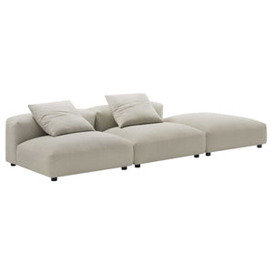 Modway Furniture Solace Modular Upholstered Sectional Sofa - Versatile Comfort for Modern Living Spaces and Families Linen EEI-7029-LIN