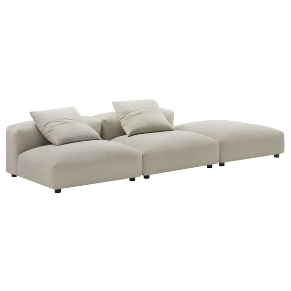Modway Furniture Solace Modular Upholstered Sectional Sofa - Versatile Comfort for Modern Living Spaces and Families Linen EEI-7029-LIN