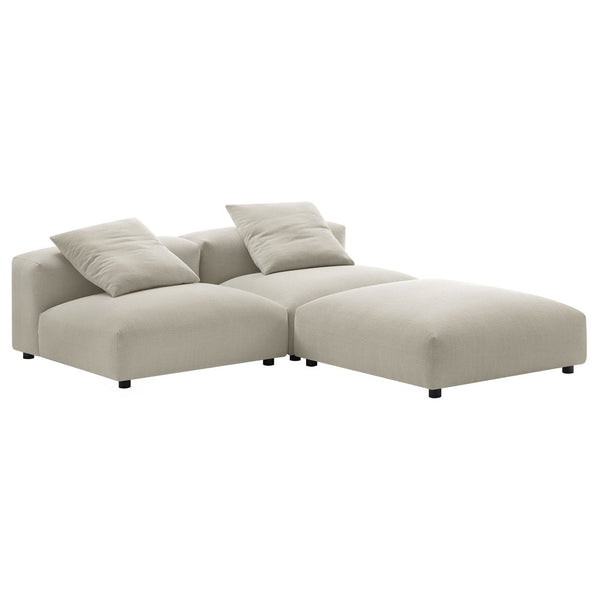 Modway Furniture Solace Modular Upholstered Sectional Sofa - Versatile Comfort for Modern Living Spaces and Families Linen EEI-7029-LIN