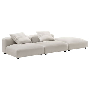 Modway Furniture Solace Modular Upholstered Sectional Sofa - Versatile Comfort for Modern Living Spaces and Families Salt EEI-7029-SAL