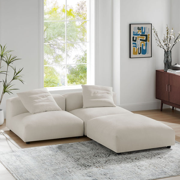 Modway Furniture Solace Modular Upholstered Sectional Sofa - Versatile Comfort for Modern Living Spaces and Families Salt EEI-7029-SAL