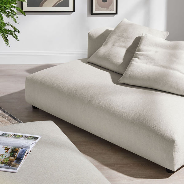 Modway Furniture Solace Modular Upholstered Armless Loveseat and Ottoman Set - Cozy, Versatile Seating for Any Space Salt EEI-7031-SAL