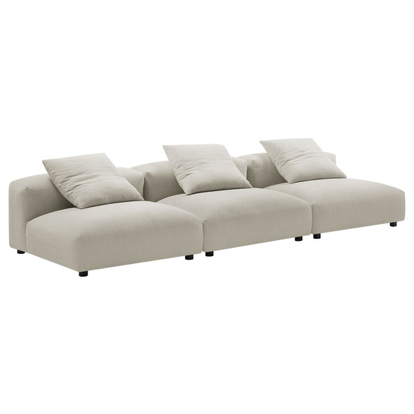 Modway Furniture Solace 3-Piece Modular Upholstered Sofa - Versatile, Comfortable Seating for Modern Living Spaces Linen EEI-7035-LIN