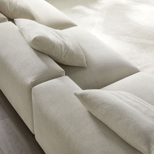 Modway Furniture Solace 3-Piece Modular Upholstered Sofa - Versatile, Comfortable Seating for Modern Living Spaces Linen EEI-7035-LIN