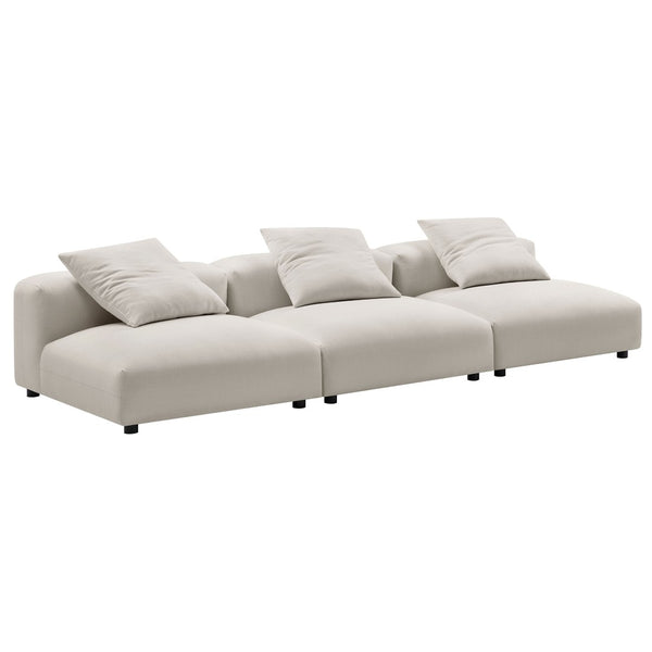 Modway Furniture Solace 3-Piece Modular Upholstered Sofa - Versatile, Comfortable Seating for Modern Living Spaces Salt EEI-7035-SAL