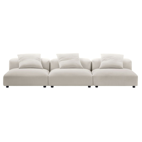 Modway Furniture Solace 3-Piece Modular Upholstered Sofa - Versatile, Comfortable Seating for Modern Living Spaces Salt EEI-7035-SAL
