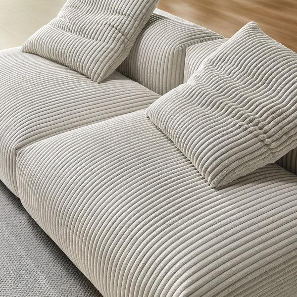 Modway Furniture Solace Modular Corduroy 2-Seater Sofa – Relaxed Contemporary Comfort for Stylish Living Spaces Almond EEI-7036-ALM