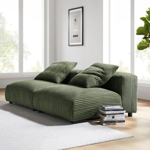 Modway Furniture Solace Modular Corduroy 2-Seater Sofa – Relaxed Contemporary Comfort for Stylish Living Spaces Fern EEI-7036-FRN