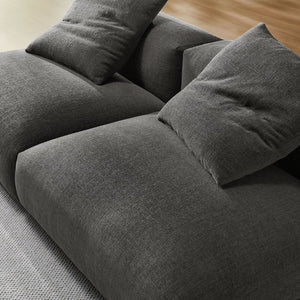 Modway Furniture Solace Modular 2-Piece Upholstered Sofa - Modern Comfort, Flexible Design for Contemporary Living Spaces Charcoal EEI-7037-CHA