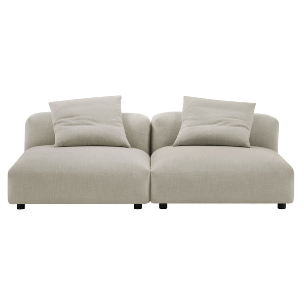Modway Furniture Solace Modular 2-Piece Upholstered Sofa - Modern Comfort, Flexible Design for Contemporary Living Spaces Linen EEI-7037-LIN
