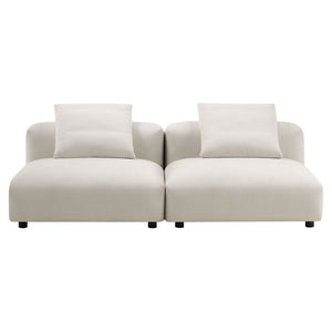 Modway Furniture Solace Modular 2-Piece Upholstered Sofa - Modern Comfort, Flexible Design for Contemporary Living Spaces Salt EEI-7037-SAL