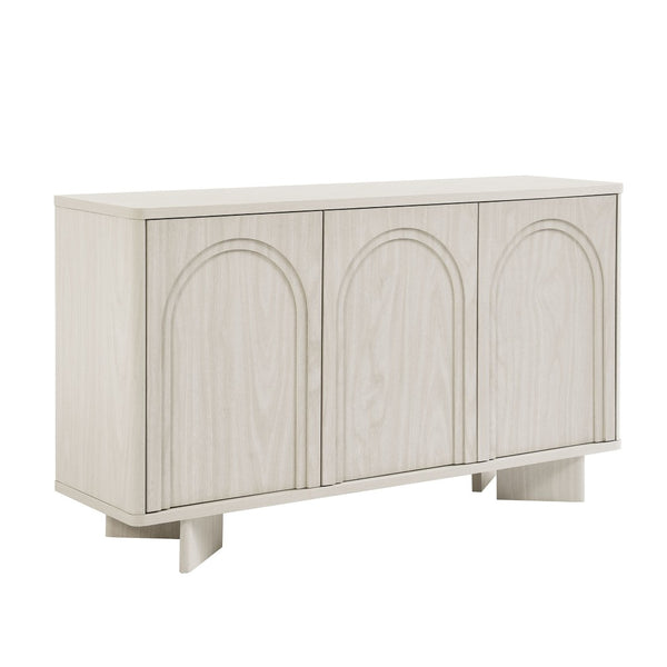 Modway Furniture Flux Arched 3-Door Sideboard - Modern White Wash Storage Cabinet for Dining, Office, and Media Use EEI-7039-WWA