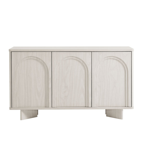 Modway Furniture Flux Arched 3-Door Sideboard - Modern White Wash Storage Cabinet for Dining, Office, and Media Use EEI-7039-WWA