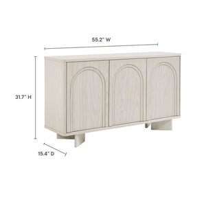 Modway Furniture Flux Arched 3-Door Sideboard - Modern White Wash Storage Cabinet for Dining, Office, and Media Use EEI-7039-WWA