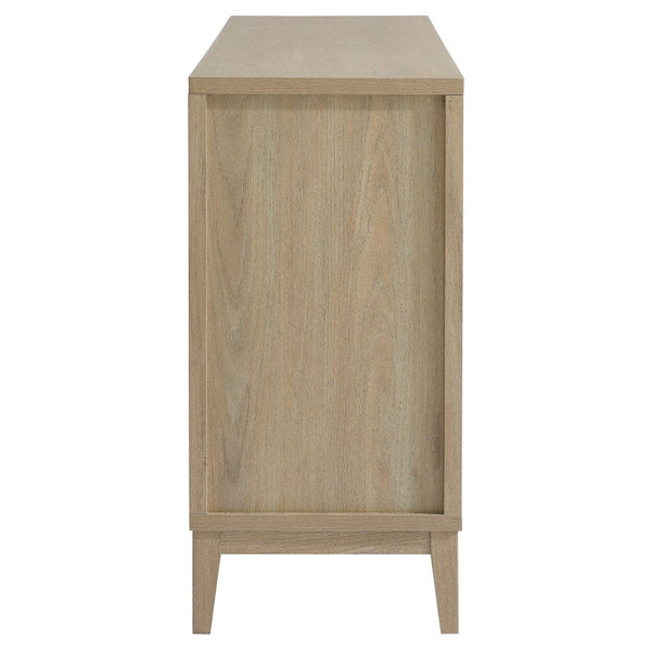 Modway Furniture Sinya 4-Door Sideboard - Contemporary Light Oak Storage Cabinet with Adjustable Shelves & Style EEI-7040-LOA