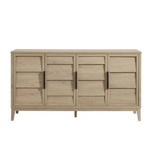 Modway Furniture Sinya 4-Door Sideboard - Contemporary Light Oak Storage Cabinet with Adjustable Shelves & Style EEI-7040-LOA