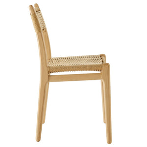 Modway Furniture Wynn Rope and Wood Dining Side Chairs Set of 2 - Modern Mid-Century Style for Any Space Natural Natural EEI-7044-NAT-NAT