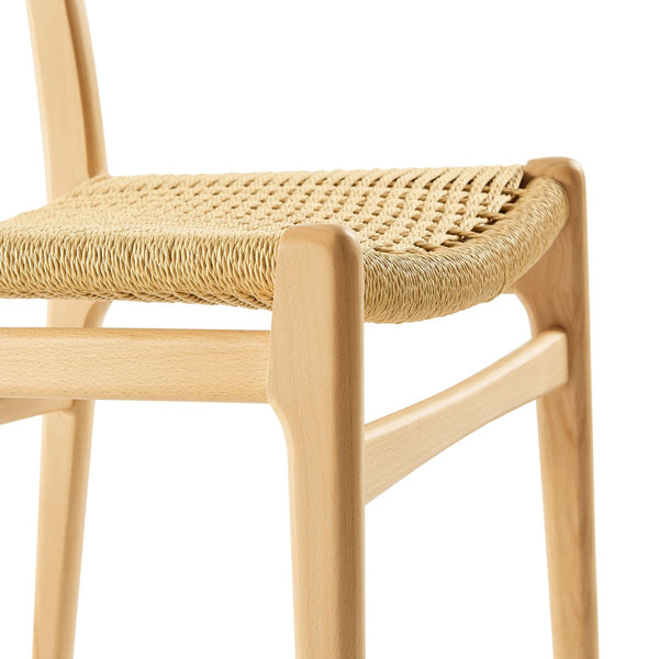 Modway Furniture Wynn Rope and Wood Dining Side Chairs Set of 2 - Modern Mid-Century Style for Any Space Natural Natural EEI-7044-NAT-NAT