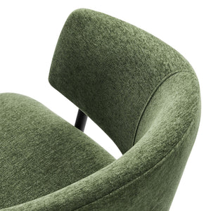 Modway Furniture Nella Upholstered Chenille Dining Chairs Set of 2 - Vintage Mid-Century Style with Comfort and Elegance Eucalyptus Black EEI-7045-EUC-BLK
