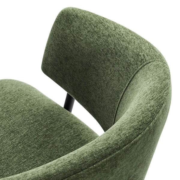 Modway Furniture Nella Upholstered Chenille Dining Chairs Set of 2 - Vintage Mid-Century Style with Comfort and Elegance Eucalyptus Black EEI-7045-EUC-BLK