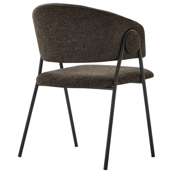 Modway Furniture Nella Upholstered Chenille Dining Chairs Set of 2 - Vintage Mid-Century Style with Comfort and Elegance Java Black EEI-7045-JAV-BLK