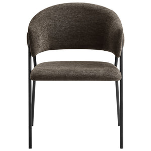 Modway Furniture Nella Upholstered Chenille Dining Chairs Set of 2 - Vintage Mid-Century Style with Comfort and Elegance Java Black EEI-7045-JAV-BLK