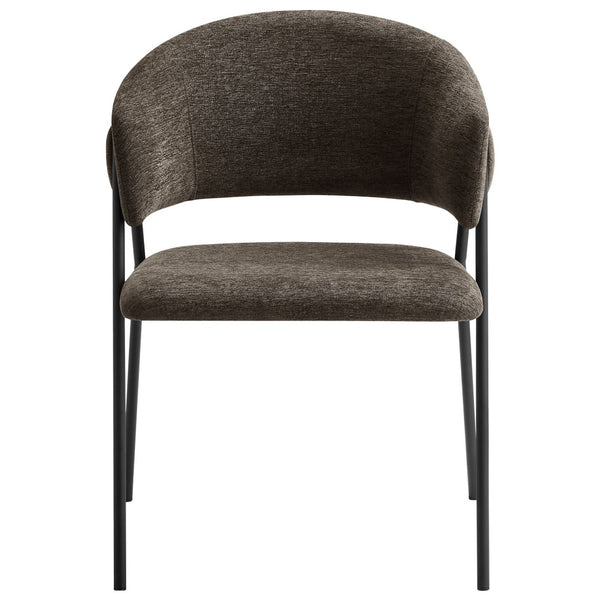 Modway Furniture Nella Upholstered Chenille Dining Chairs Set of 2 - Vintage Mid-Century Style with Comfort and Elegance Java Black EEI-7045-JAV-BLK