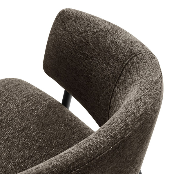 Modway Furniture Nella Upholstered Chenille Dining Chairs Set of 2 - Vintage Mid-Century Style with Comfort and Elegance Java Black EEI-7045-JAV-BLK