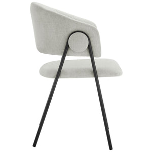 Modway Furniture Nella Upholstered Chenille Dining Chairs Set of 2 - Vintage Mid-Century Style with Comfort and Elegance Newsprint Black EEI-7045-NPT-BLK