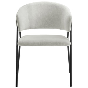 Modway Furniture Nella Upholstered Chenille Dining Chairs Set of 2 - Vintage Mid-Century Style with Comfort and Elegance Newsprint Black EEI-7045-NPT-BLK