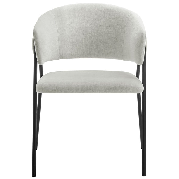 Modway Furniture Nella Upholstered Chenille Dining Chairs Set of 2 - Vintage Mid-Century Style with Comfort and Elegance Newsprint Black EEI-7045-NPT-BLK