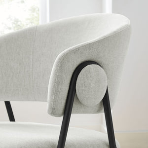 Modway Furniture Nella Upholstered Chenille Dining Chairs Set of 2 - Vintage Mid-Century Style with Comfort and Elegance Newsprint Black EEI-7045-NPT-BLK