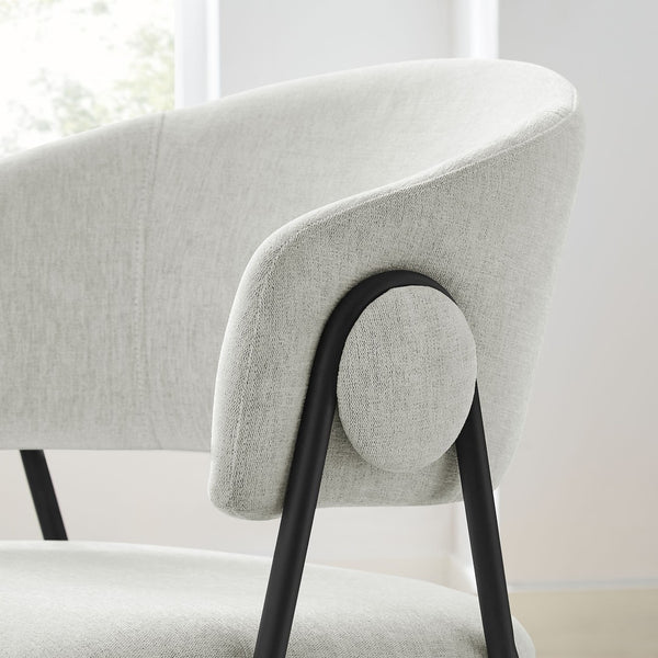 Modway Furniture Nella Upholstered Chenille Dining Chairs Set of 2 - Vintage Mid-Century Style with Comfort and Elegance Newsprint Black EEI-7045-NPT-BLK