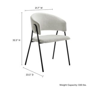 Modway Furniture Nella Upholstered Chenille Dining Chairs Set of 2 - Vintage Mid-Century Style with Comfort and Elegance Newsprint Black EEI-7045-NPT-BLK