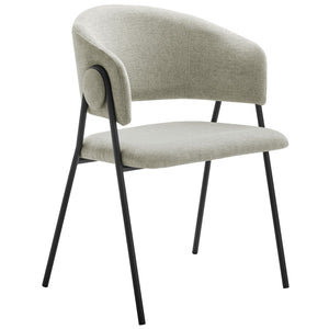 Modway Furniture Nella Upholstered Chenille Dining Chairs Set of 2 - Vintage Mid-Century Style with Comfort and Elegance Taupe Black EEI-7045-TAU-BLK