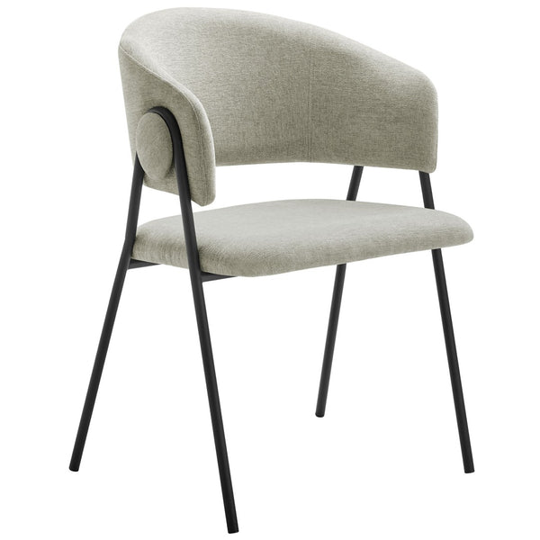 Modway Furniture Nella Upholstered Chenille Dining Chairs Set of 2 - Vintage Mid-Century Style with Comfort and Elegance Taupe Black EEI-7045-TAU-BLK