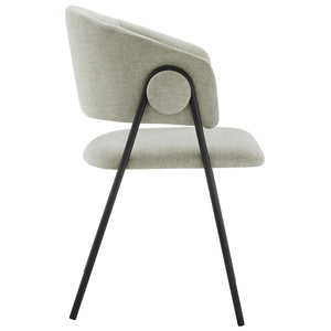 Modway Furniture Nella Upholstered Chenille Dining Chairs Set of 2 - Vintage Mid-Century Style with Comfort and Elegance Taupe Black EEI-7045-TAU-BLK