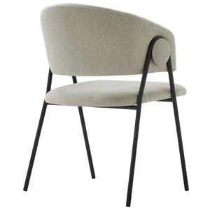 Modway Furniture Nella Upholstered Chenille Dining Chairs Set of 2 - Vintage Mid-Century Style with Comfort and Elegance Taupe Black EEI-7045-TAU-BLK