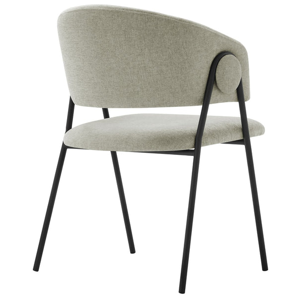 Modway Furniture Nella Upholstered Chenille Dining Chairs Set of 2 - Vintage Mid-Century Style with Comfort and Elegance Taupe Black EEI-7045-TAU-BLK