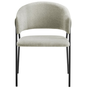 Modway Furniture Nella Upholstered Chenille Dining Chairs Set of 2 - Vintage Mid-Century Style with Comfort and Elegance Taupe Black EEI-7045-TAU-BLK