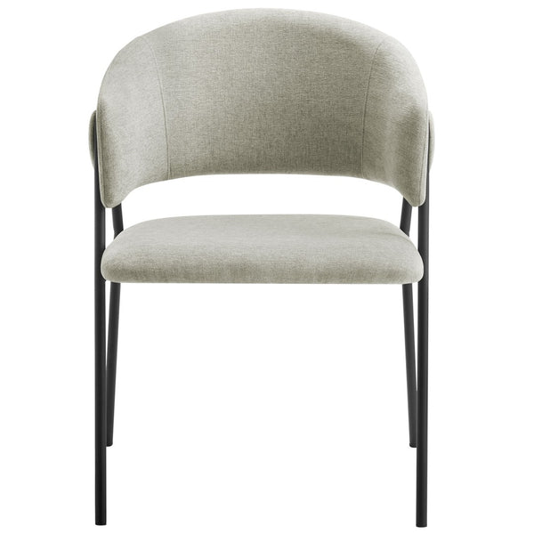 Modway Furniture Nella Upholstered Chenille Dining Chairs Set of 2 - Vintage Mid-Century Style with Comfort and Elegance Taupe Black EEI-7045-TAU-BLK