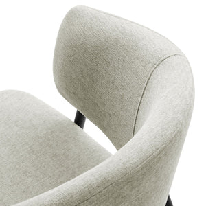 Modway Furniture Nella Upholstered Chenille Dining Chairs Set of 2 - Vintage Mid-Century Style with Comfort and Elegance Taupe Black EEI-7045-TAU-BLK