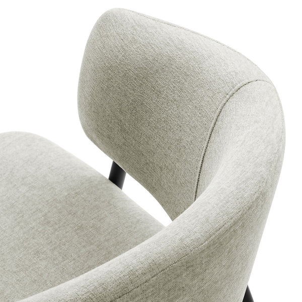 Modway Furniture Nella Upholstered Chenille Dining Chairs Set of 2 - Vintage Mid-Century Style with Comfort and Elegance Taupe Black EEI-7045-TAU-BLK
